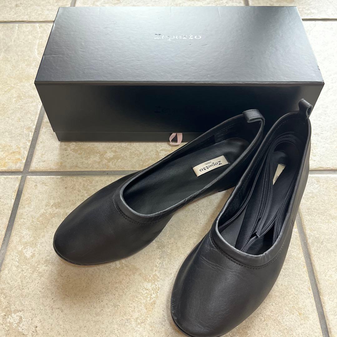 repetto レペットバレエシューズ 黒 牛革　37.5 (24.5cm)