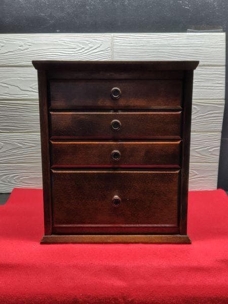 Y 中古 タンス 北海道民芸家具 小箪笥 小物入れ 木製 4段 引き出し S