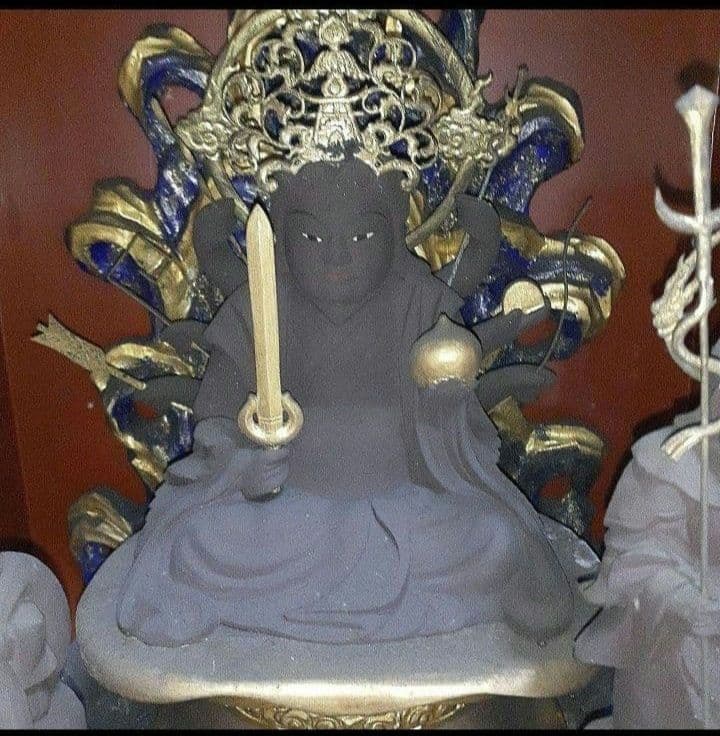 極逸品　辨財尊天　仏像　朱墨　大型厨子