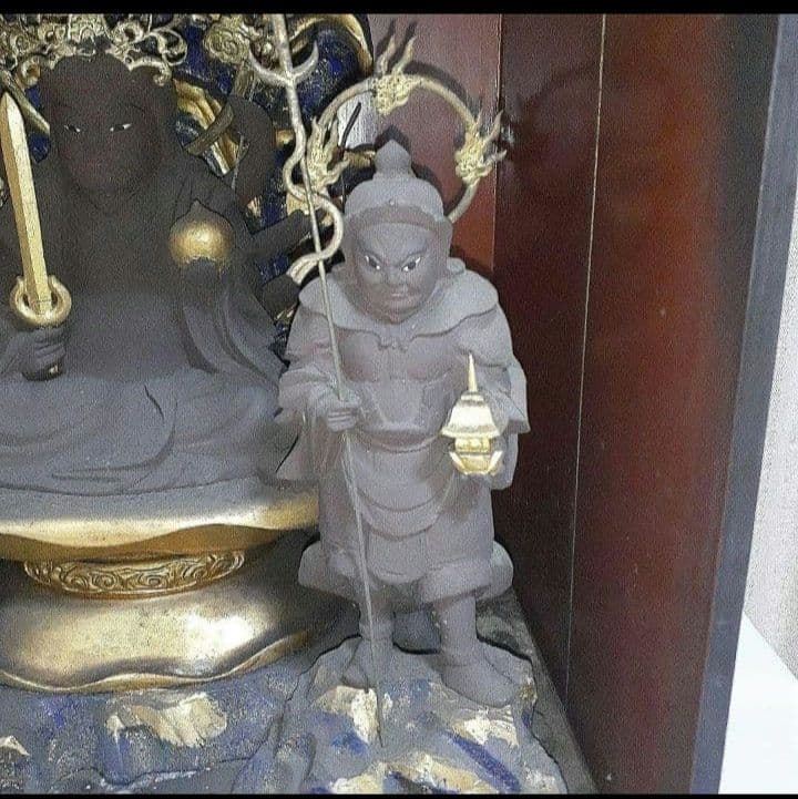 極逸品　辨財尊天　仏像　朱墨　大型厨子