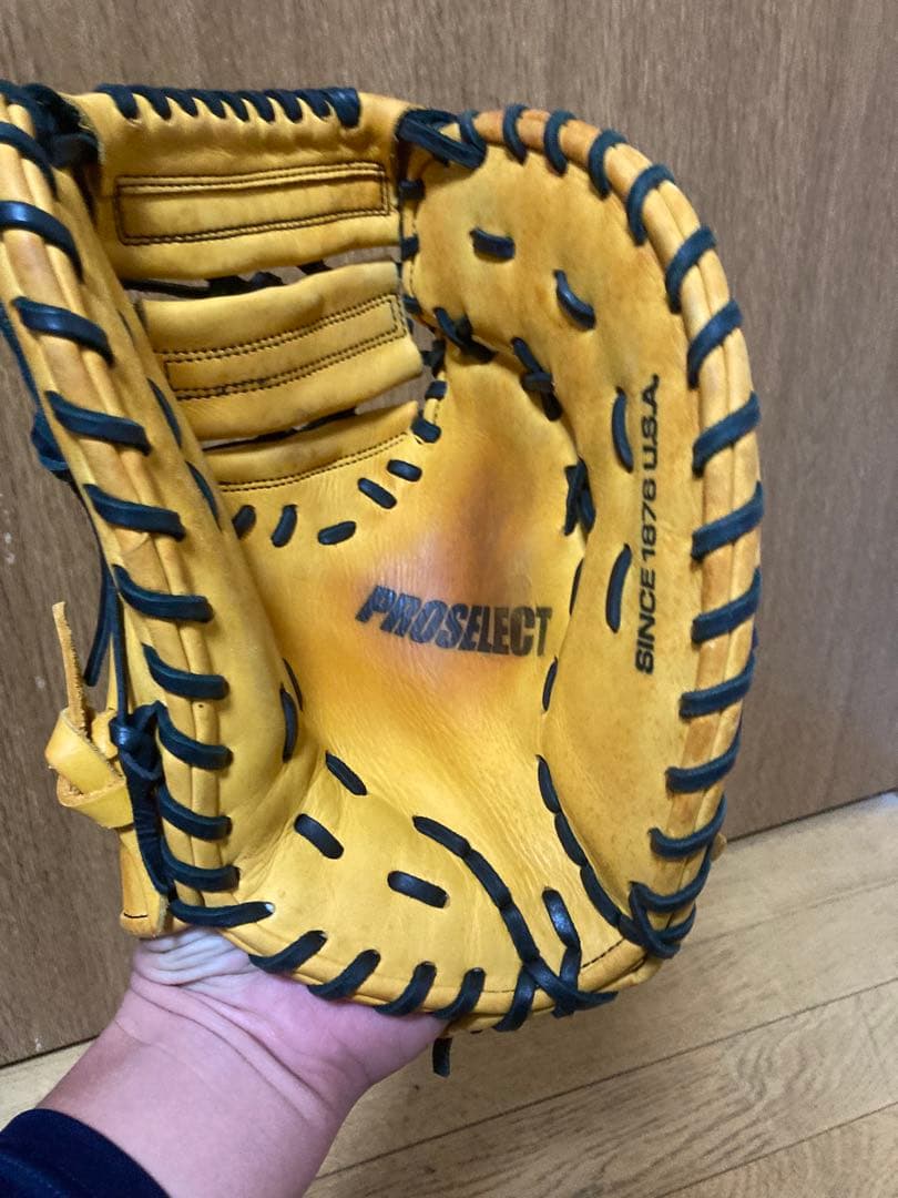 SPALDING PRO SELECT 軟式ファーストミット　イエロー