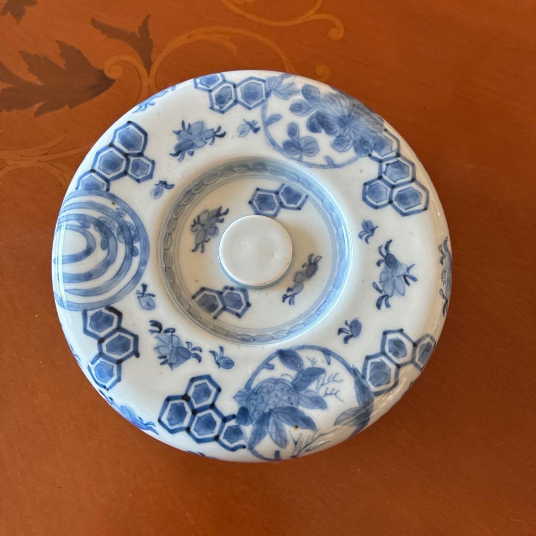 古伊万里　蓋付　鉢　染付