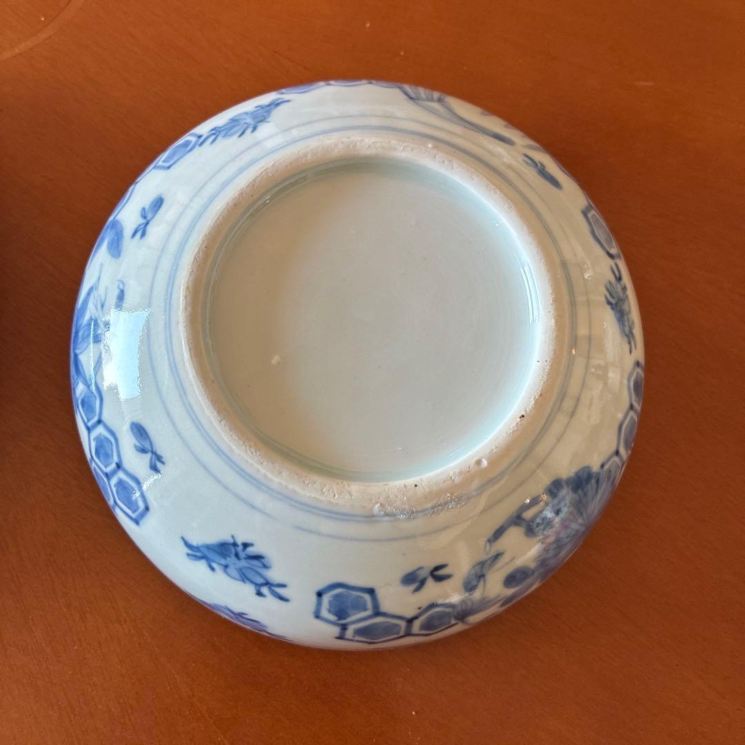 古伊万里　蓋付　鉢　染付