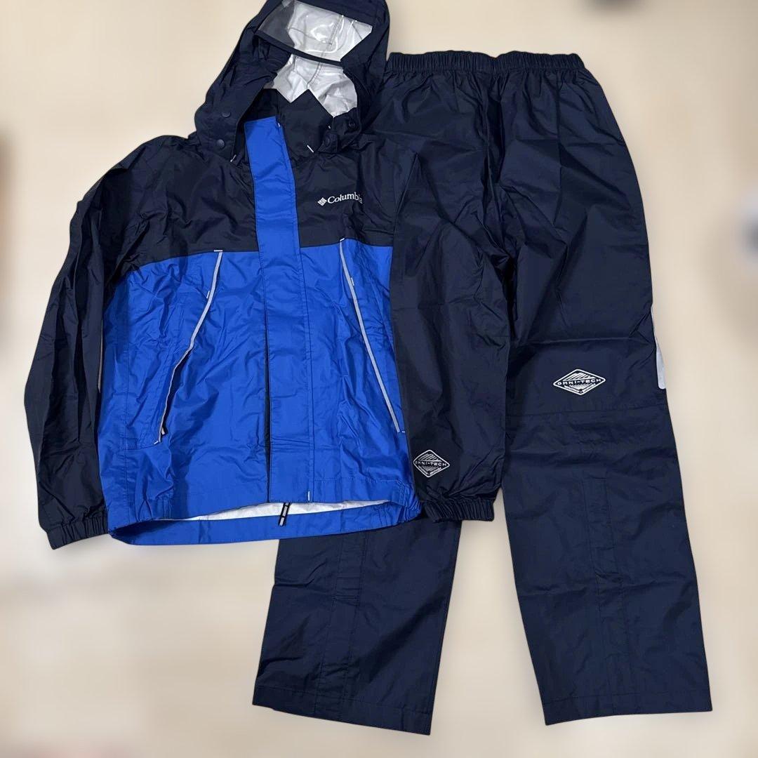 Columbia レインスーツ キッズ S ブルー ジャケット パンツ　上下