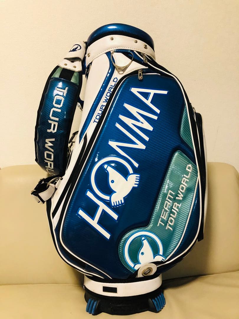 【送料込み】廃盤　高級HONMA TOUR WORLD キャディバッグ 青　白