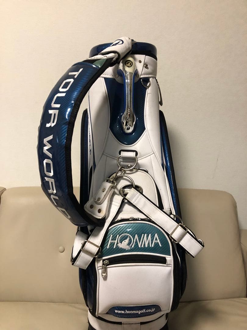 【送料込み】廃盤　高級HONMA TOUR WORLD キャディバッグ 青　白