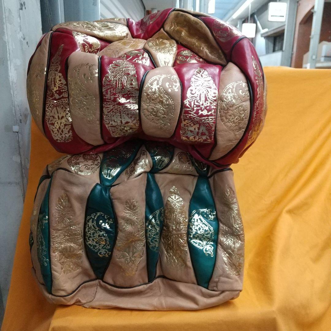 エジプトの革製クッション(座椅子)２つ