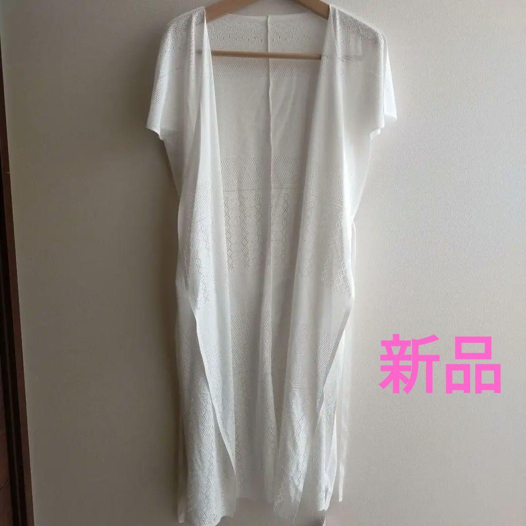 チャコット　レースニット　カシュクールワンピース　白　Mサイズ