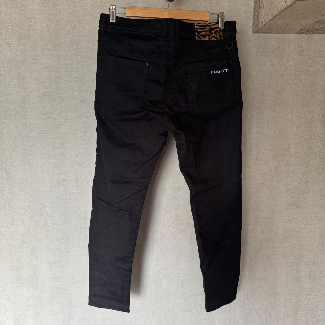 【中古】PEARLY GATES パーリーゲイツ パンツ ブラック レオパード