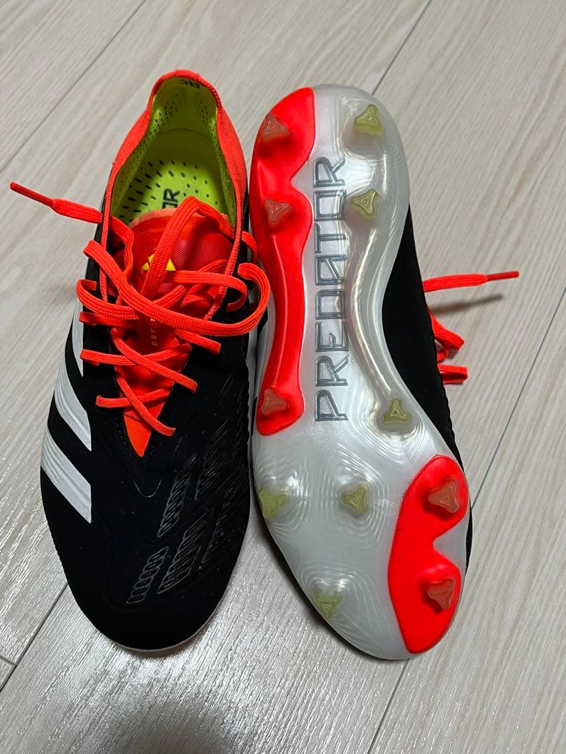アディダス プレデターエリート サッカースパイク 黒/オレンジ24.5cm