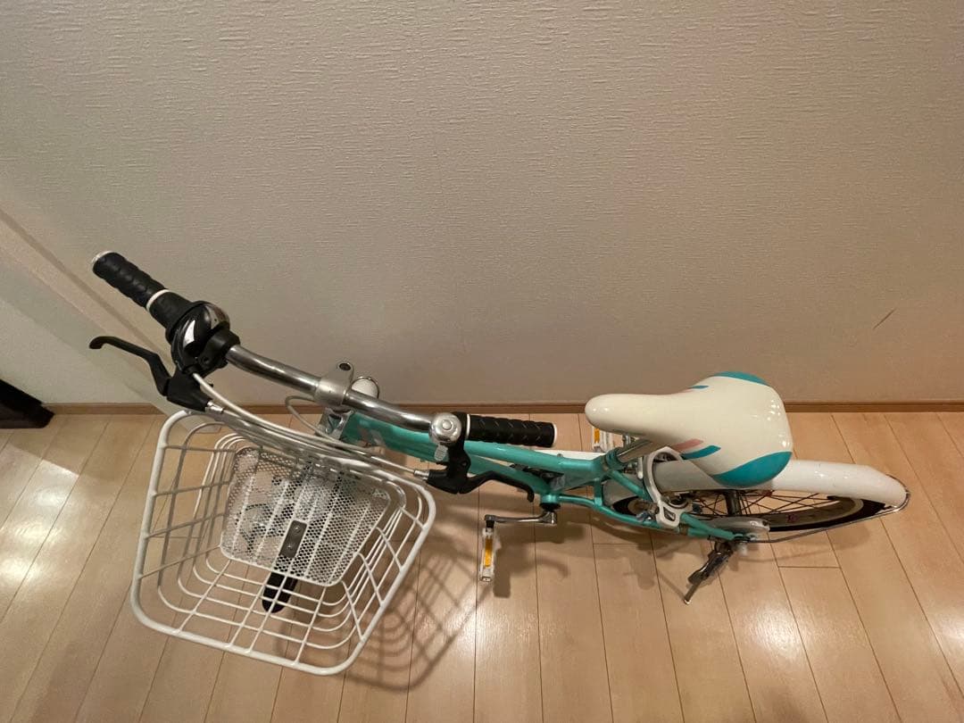 【引取り希望】子供用自転車 ミントグリーン20インチ 前面バスケット付き