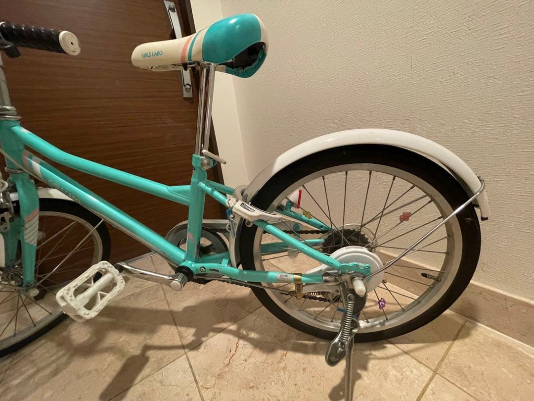 【引取り希望】子供用自転車 ミントグリーン20インチ 前面バスケット付き