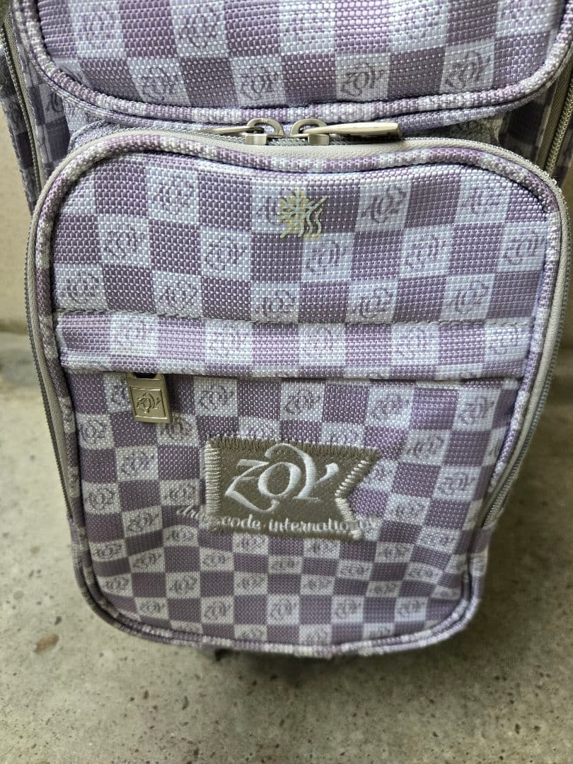 ZOY　ゾーイ　9型カートキャディバッグ　グレー×ホワイト　市松模様