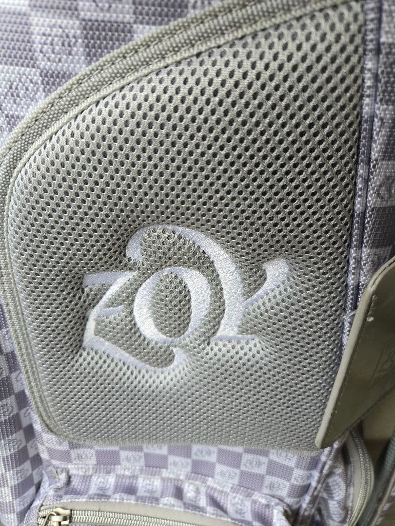 ZOY　ゾーイ　9型カートキャディバッグ　グレー×ホワイト　市松模様