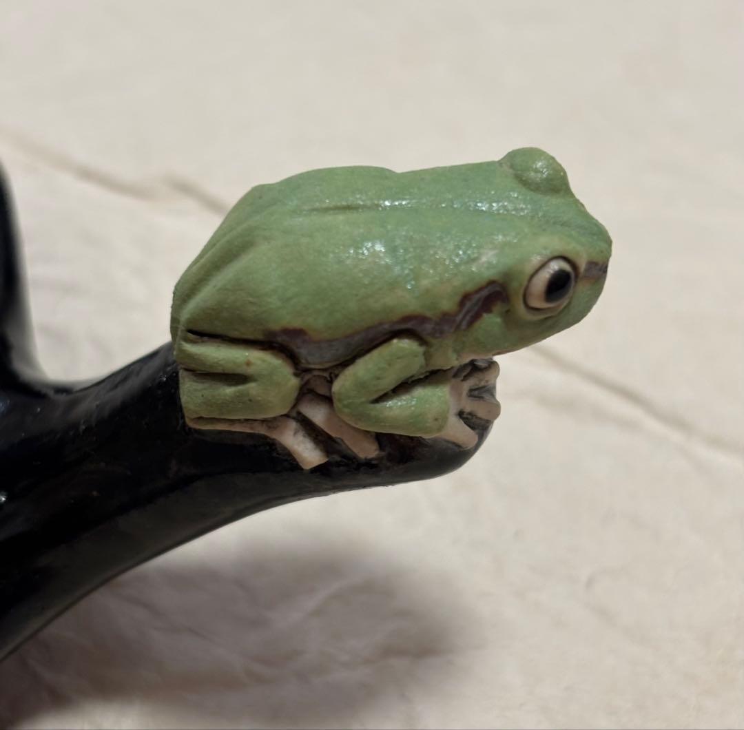 きたむら工房　アマガエル休み取っ手つき付プレート角