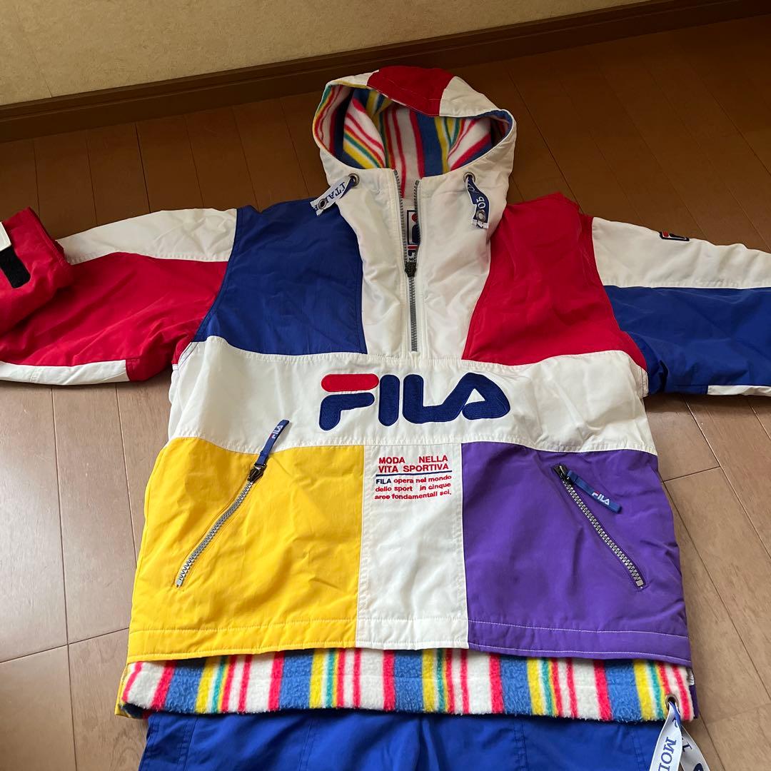FILA スキーウェア スケボー カラフル 防寒 ビンテージ　上下セット
