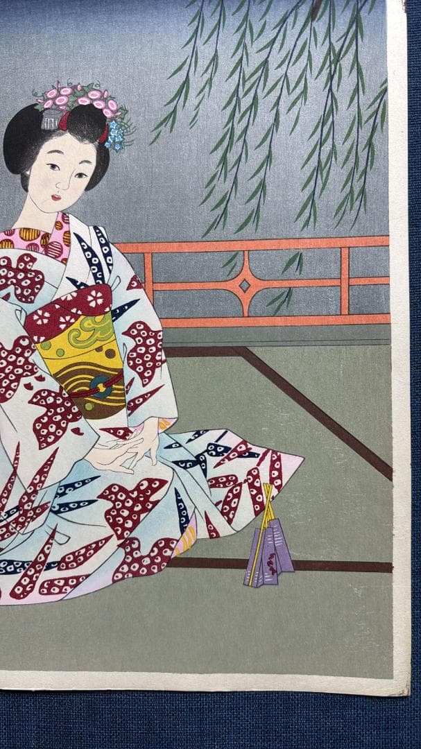 希少！皆川千恵子 木版画 「京都大文字焼き」