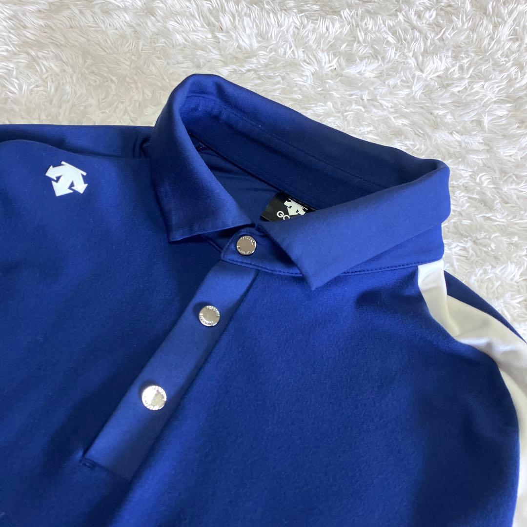 極美品 デサントゴルフ セットアップ ジャケット ポロシャツ ネイビー XL
