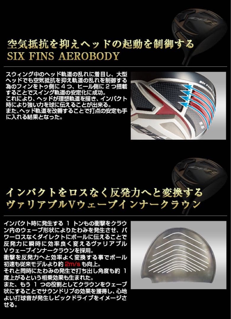 世界最高反発でQi4D より55Y飛ぶ！★ ワークスゴルフ CBR金プレミア