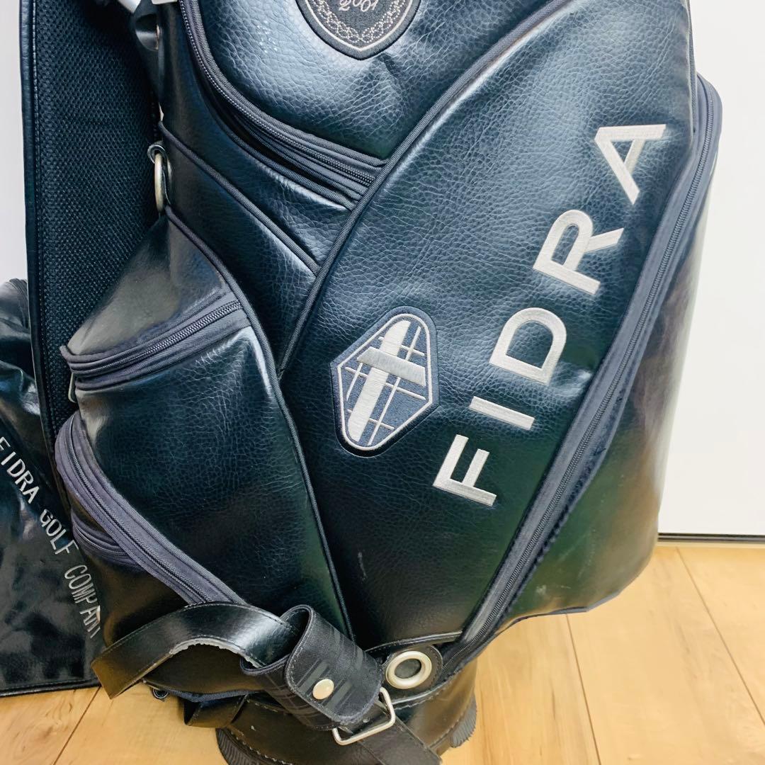 FIDRA 本革 キャディバッグ ブラック フード付き レザー ゴルフバッグ