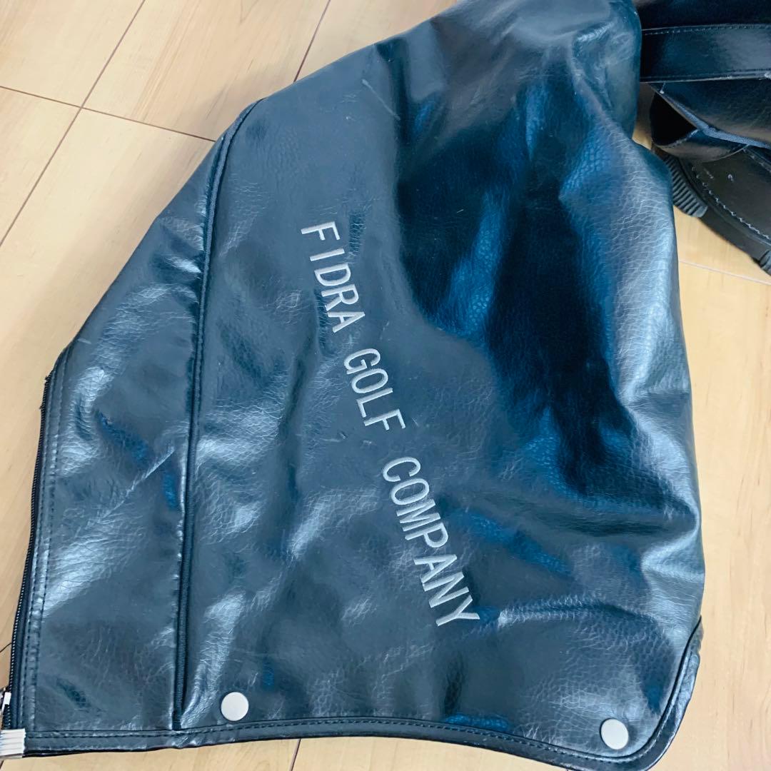 FIDRA 本革 キャディバッグ ブラック フード付き レザー ゴルフバッグ