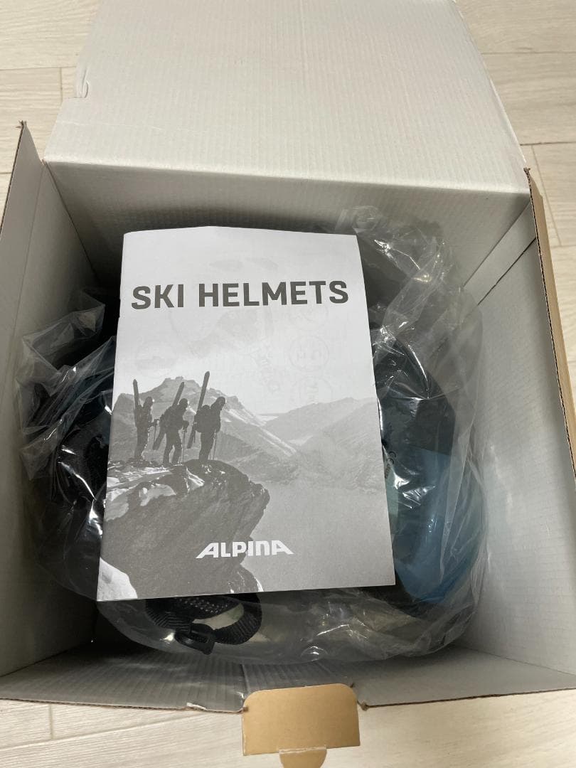 ALPINA スキー ヘルメット グレー 一体型ゴーグル付き
