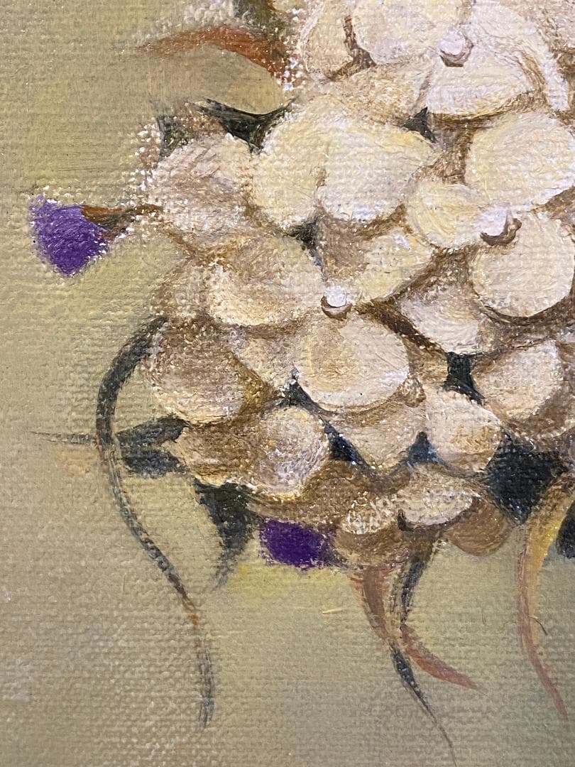 「真作」熊川昭典「野の花」静物画　油彩画　額装　サイン有り　F4号