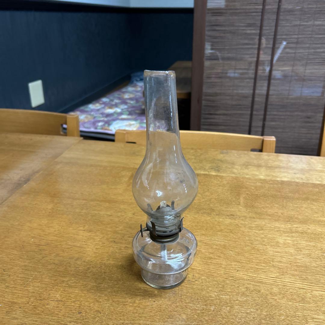 オイルランタン 小型 透明 ガラス製 中古