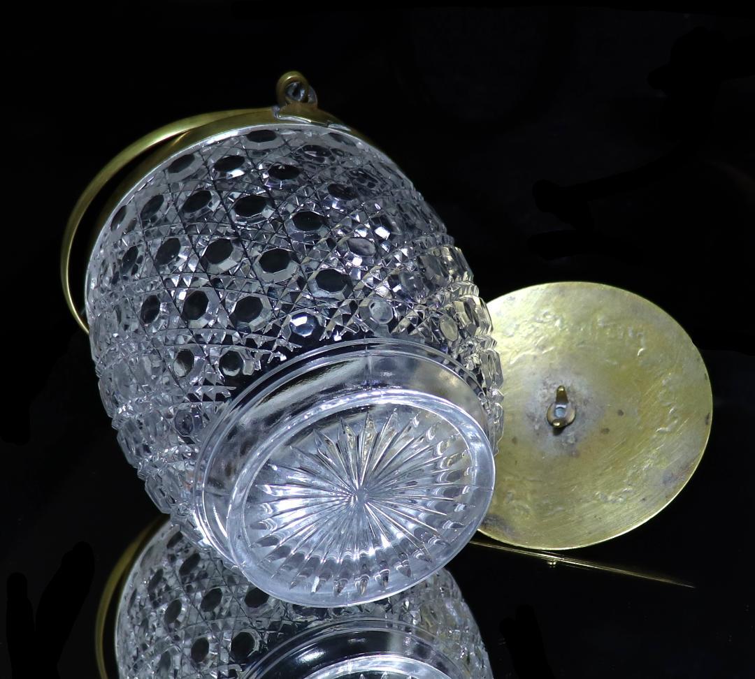 オールド・バカラ 1890年頃 ブロンズ装飾 切子 蓋付クリスタル器 ディアマン