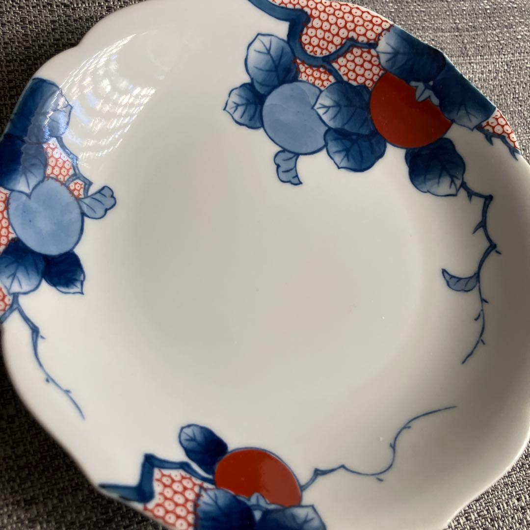 未使用　其泉　柿絵鹿子　銘々皿　5枚