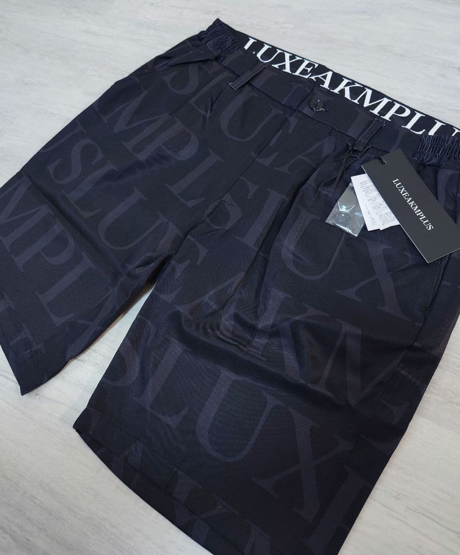新品Lサイズ 総柄ゴルフパンツ リュクスエイケイエムプラス