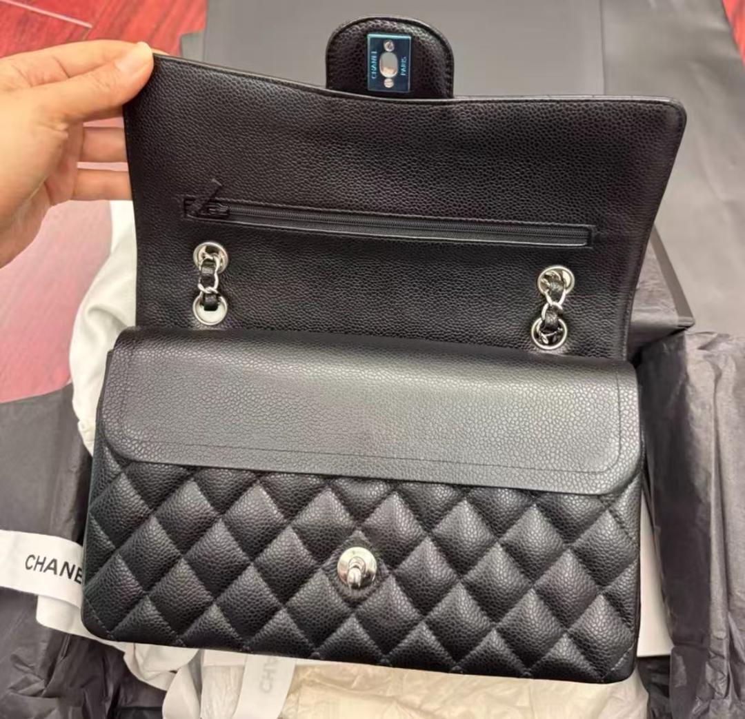 25cm ブラックレザー ショルダーバッグ