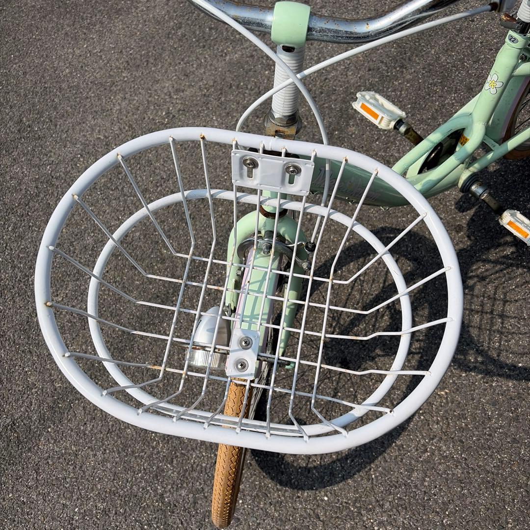 子供用自転車 22インチ ミントグリーン 現状品