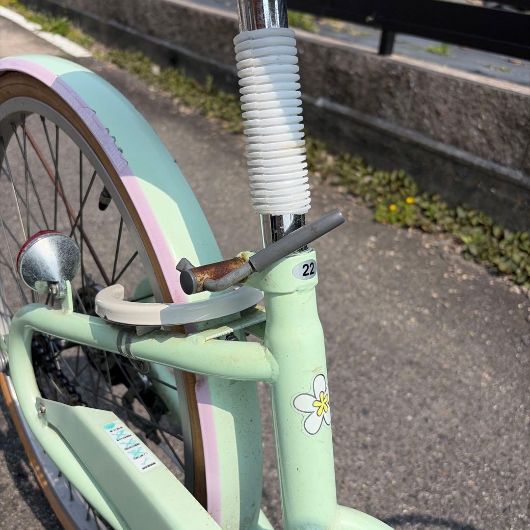 子供用自転車 22インチ ミントグリーン 現状品