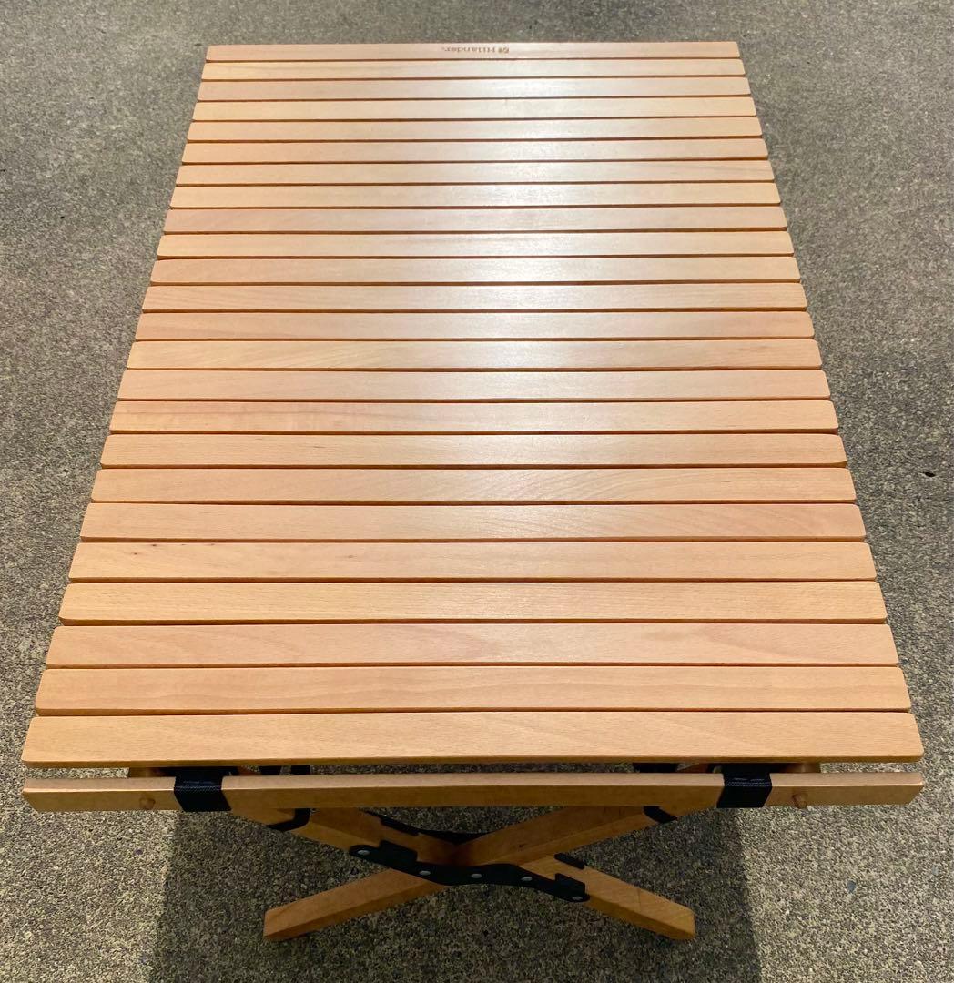 Hilanderハイランダー　ウッドロールトップテーブル　ナチュラル　90×60