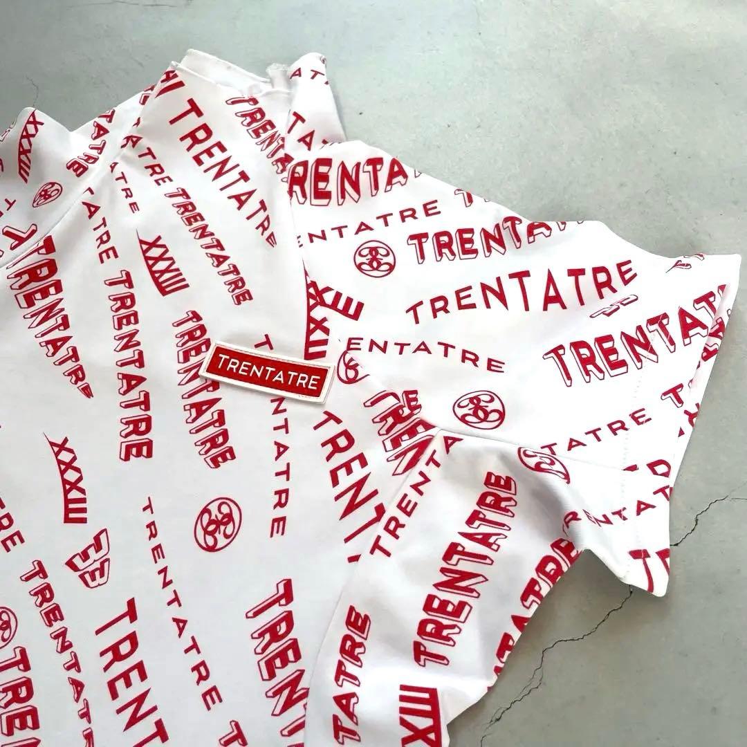 【新品タグ付】TRENTATRE トレンタトレ 総柄 ハイネックストレッチシャツ