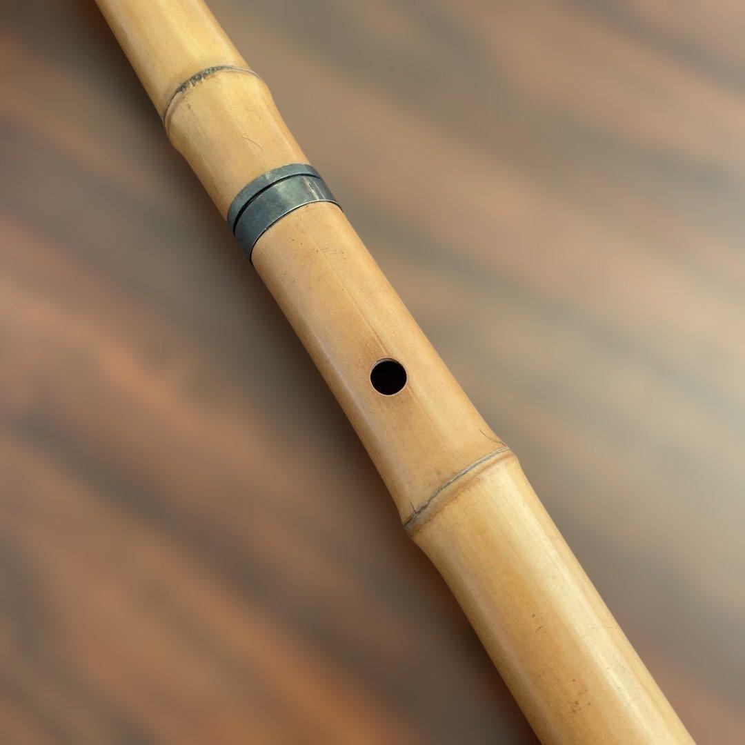 尺八本体 竹製 5穴　54.5cm 袋付き