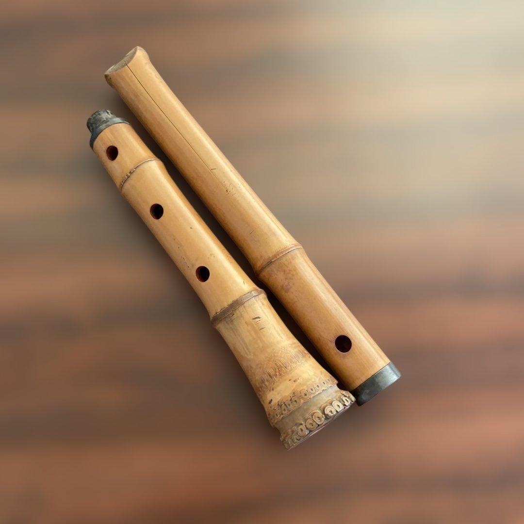 尺八本体 竹製 5穴　54.5cm 袋付き