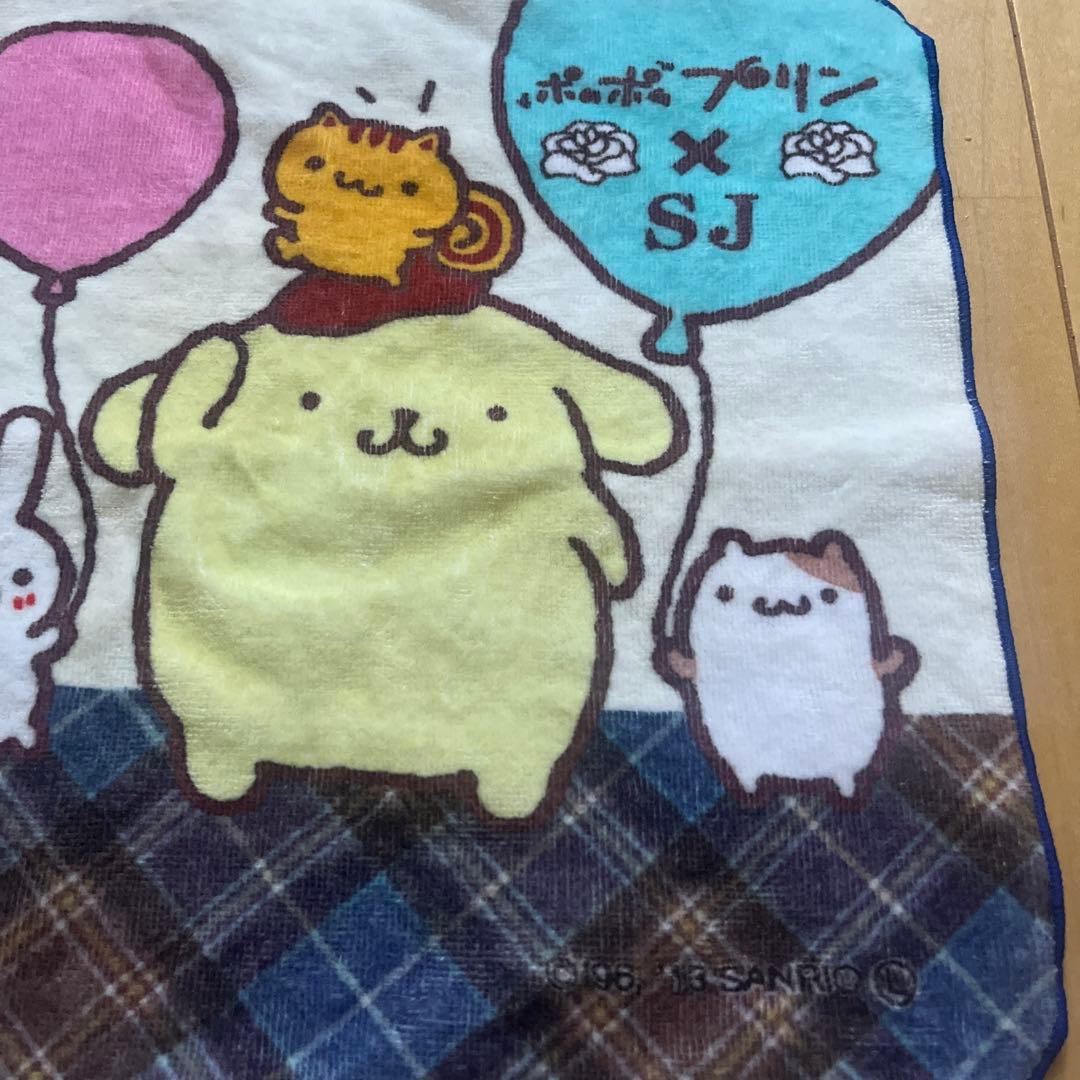 【未使用・レア】ポムポムプリン 品川女子学院　サンリオコラボ タオルハンカチ