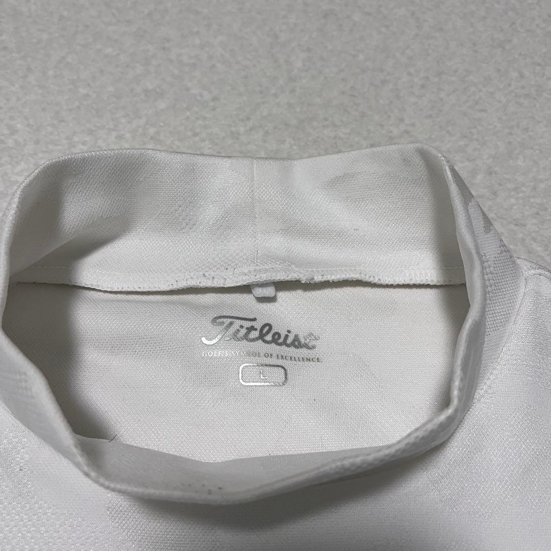 Titleist モックネック長袖ゴルフシャツ L ホワイト カモ柄