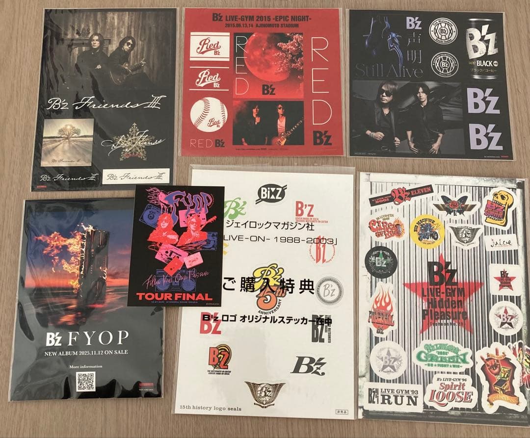 ①B'z FYOP FINAL ステッカー 限定 特典　メガジャケ　稲葉　松本