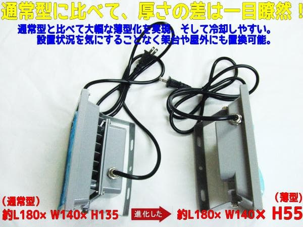 LED投光器70W コンセント付 防水広角 6000kledライト 作業灯