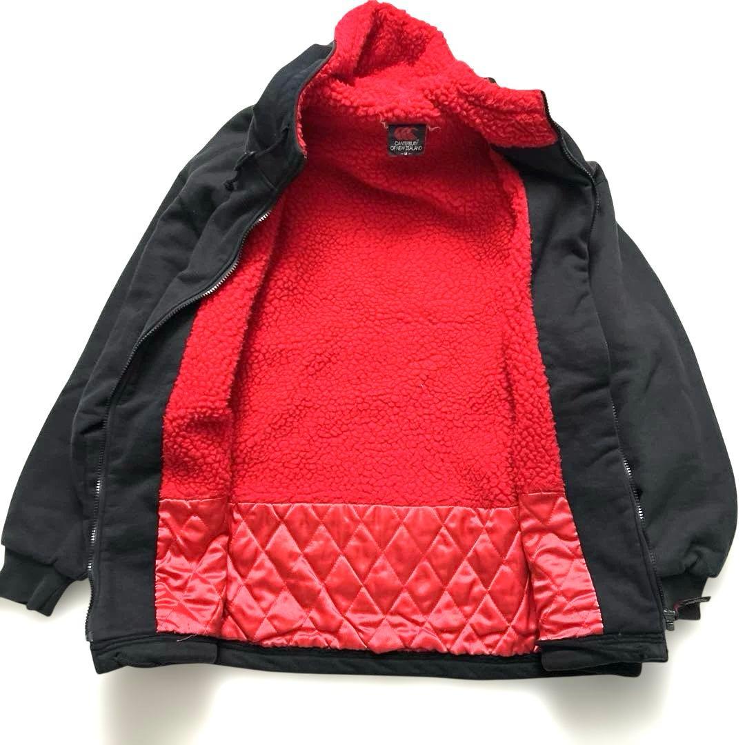 カンタベリー ALL BLACKS刺繍裏ボアスウェットコートジャケットMサイズ