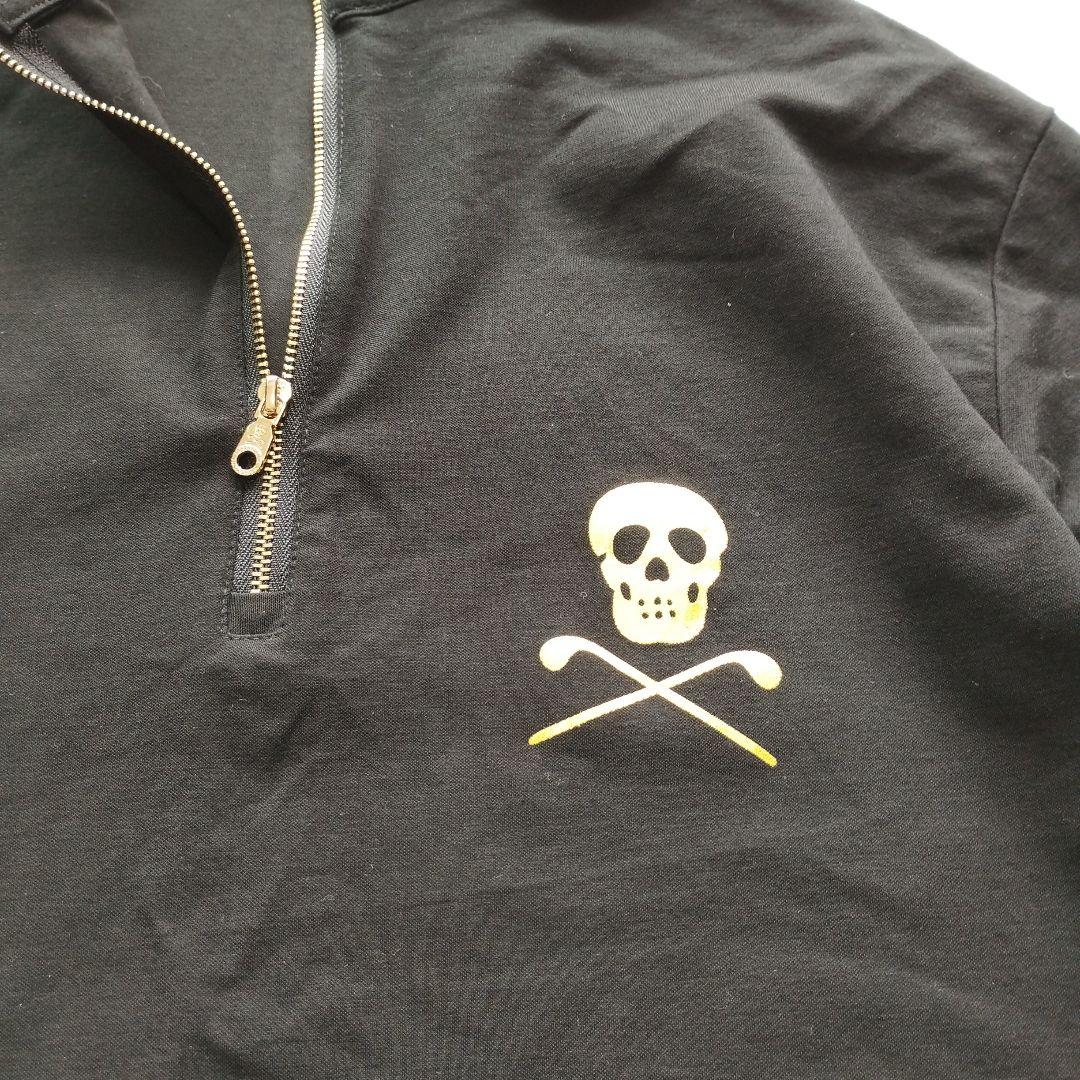 MARK&LONA ハーフジップ バックデザインシャツ XL　大きいサイズ　黒