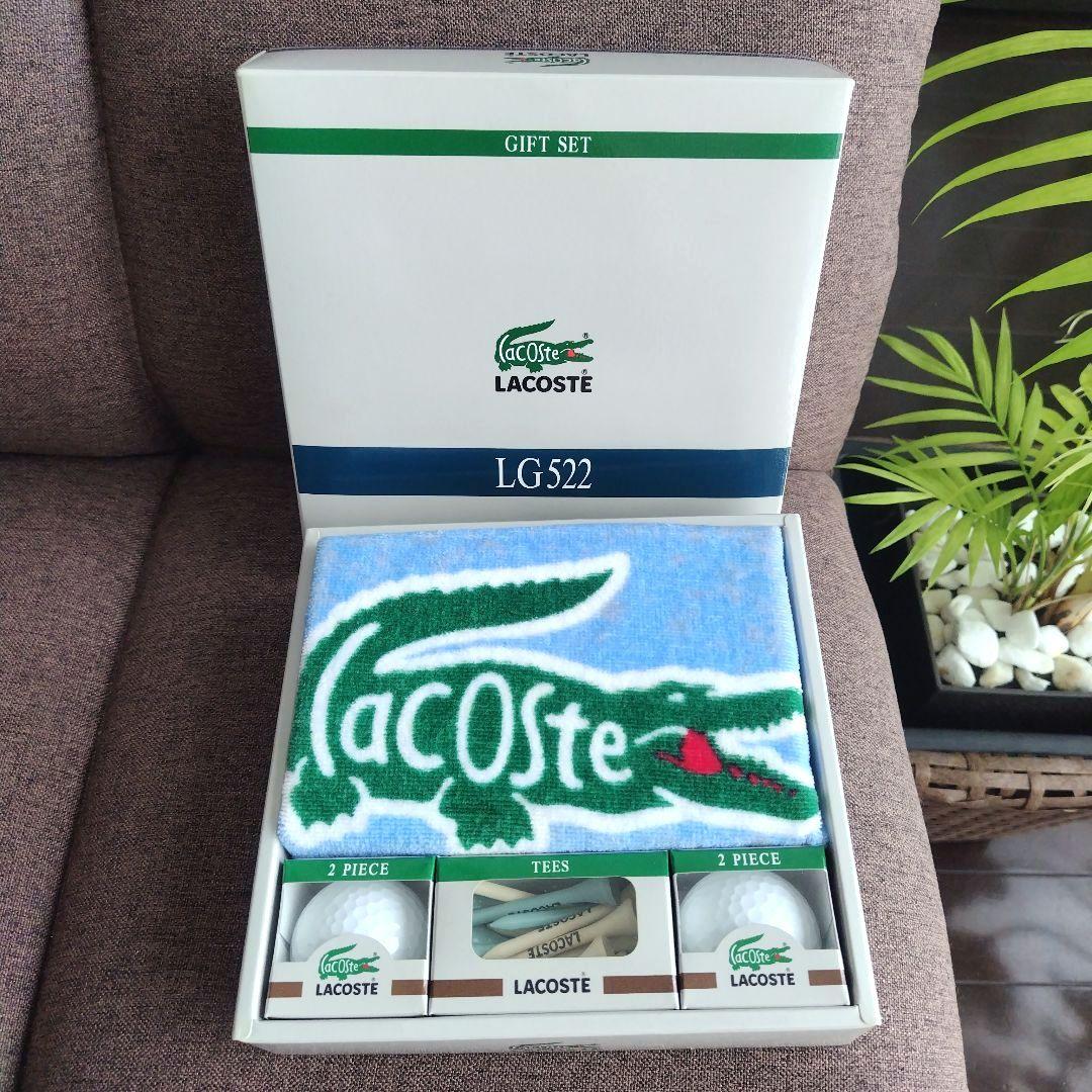 【非売品】LACOSTE　タオル付きゴルフボールギフトとメッシュ巾着袋のセット