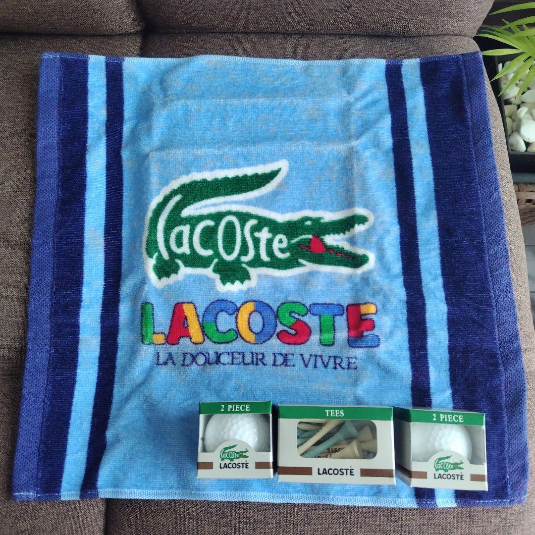 【非売品】LACOSTE　タオル付きゴルフボールギフトとメッシュ巾着袋のセット