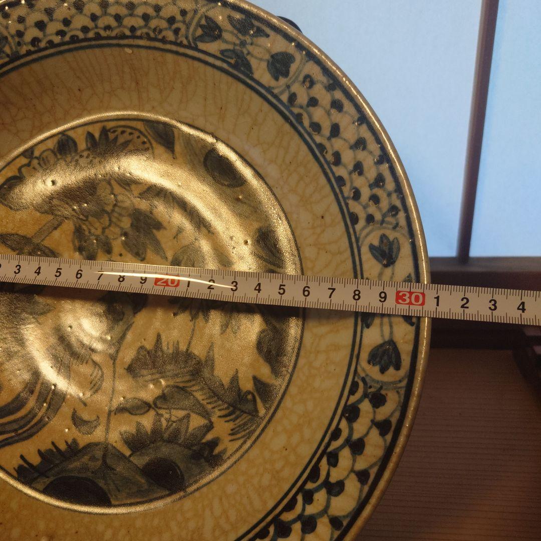 中国　古染　花鳥紋尺皿 清朝中期　古美術　骨董　中国美術