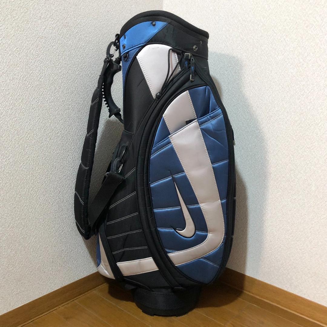 【希少】 NIKE ナイキ ゴルフ キャディバッグ カート型 6分割 ブルー