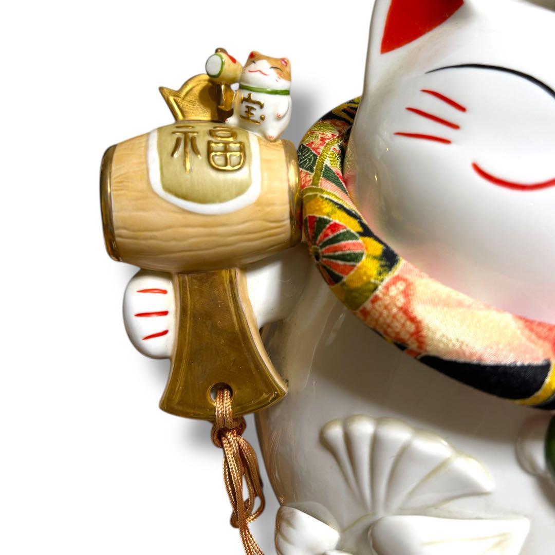 【限定セール】《レア》猫舎道楽堂本舗 大きい招き猫 貯金箱 高さ約30cm