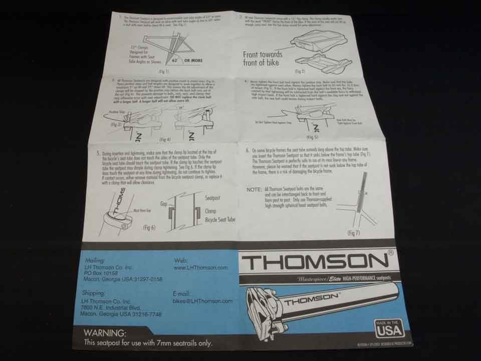 トムソン（THOMSON）エリート（ELITE）シートポスト 28.6mm 中古